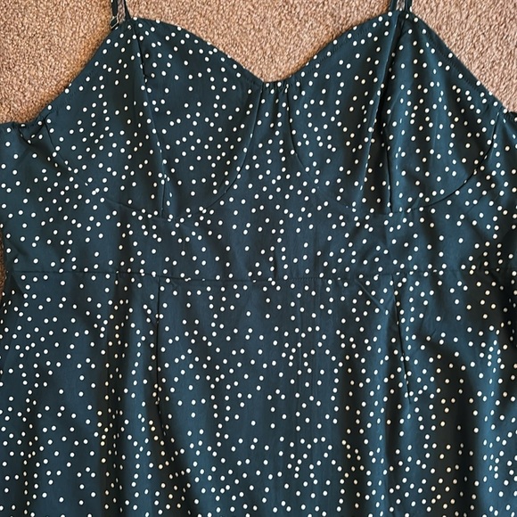 SHEIN green and White Polka Dot Midi Dress - Picture 2 of 7